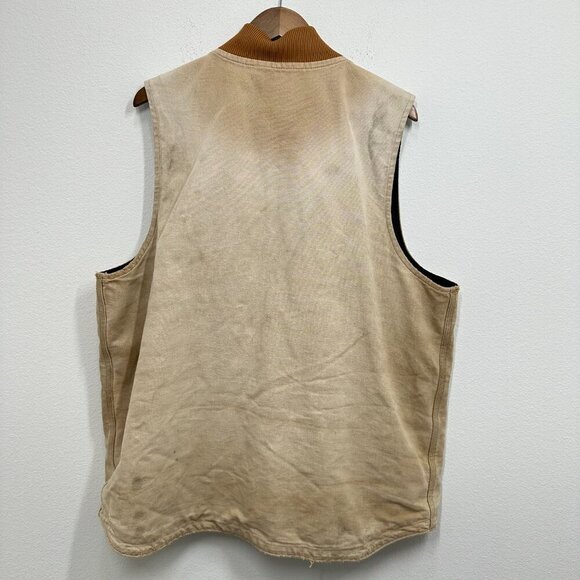 Carhartt Loose Fit Washed Duck Insulated Rib Collar Vest Destroyed Thrashed LT - Picture 9 of 9